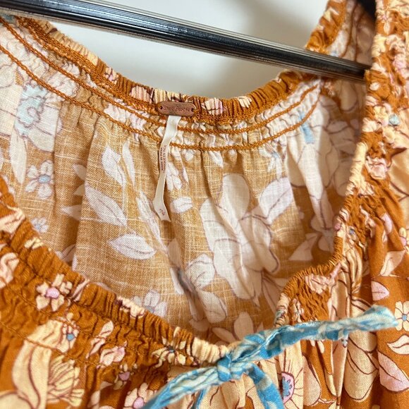 FREE PEOPLE Frankie Floral Tunic in Honey Ginger Combo Size Small - Picture 5 of 9